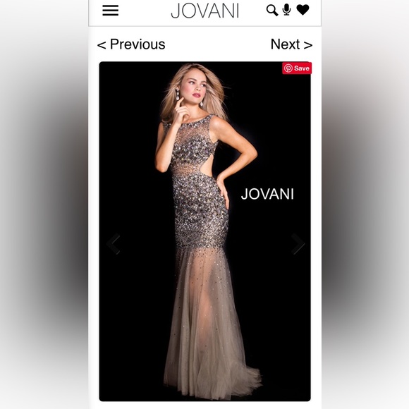 Stunning and rare Sheer Illusion Jovani embellished gown, sz 4 - Picture 13 of 13